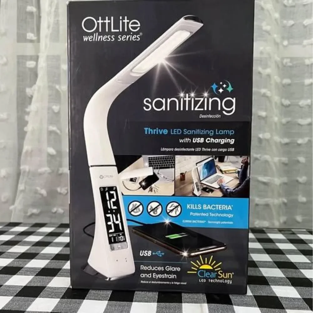 sanitizing lamp Sanitizer LED Desk Lamp with Clock and USB Charging